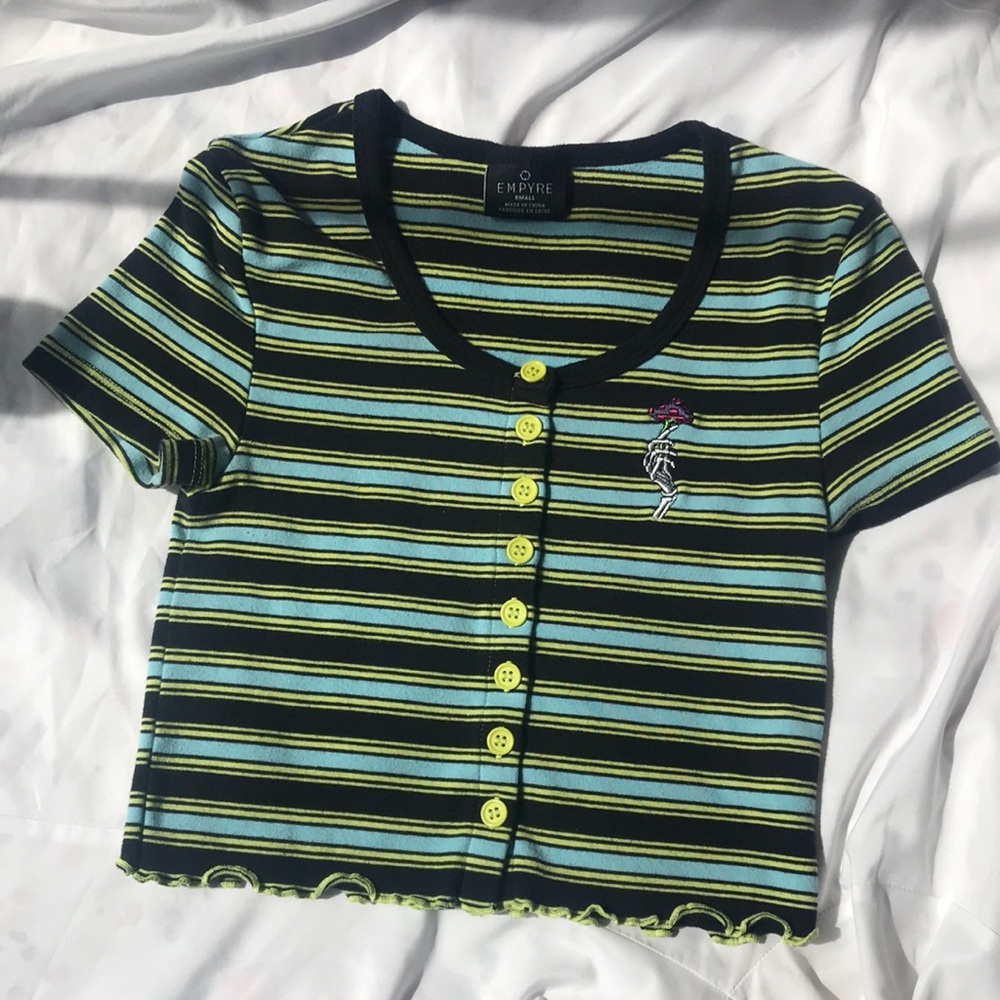 Empyre baby tee with embroidered design